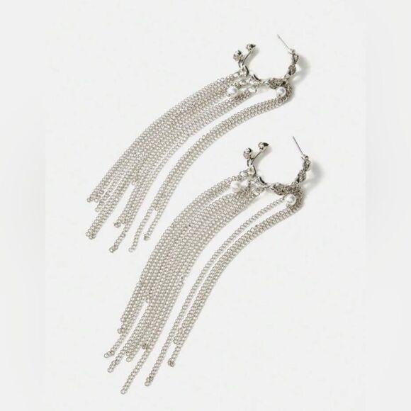 silver hoop earrings H163 - Picture 1 of 5